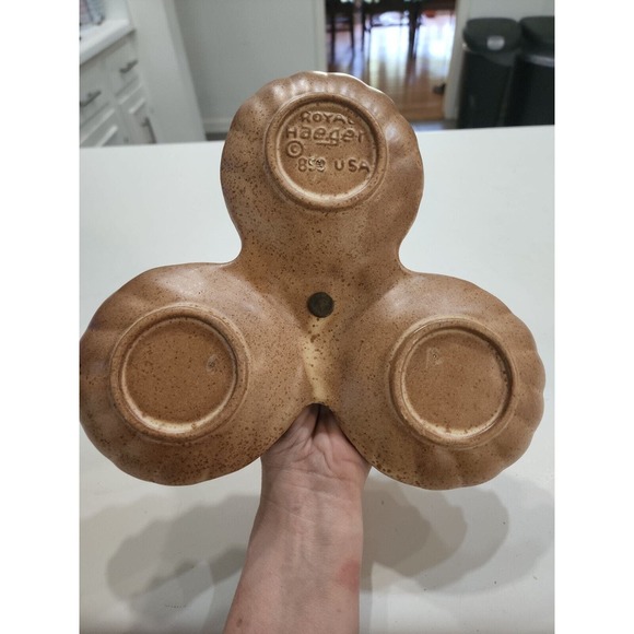 Vtg Royal Haeger 3 Section Serving Dish tidbit candy dish - Picture 7 of 8